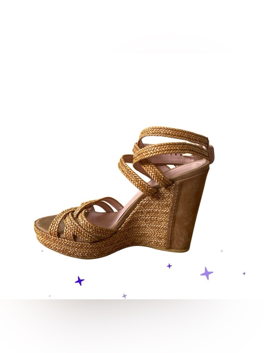 Stuart Weitzman REINS Braided
Leather Crisscross Wedge Lanyard
Sandal size 7.5 - Picture 4 of 12